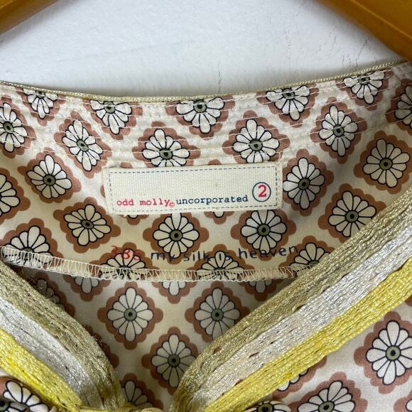 Anthropologie Burn Baby Burn Silk Geometric Style Blouse Size 2 - Picture 4 of 6